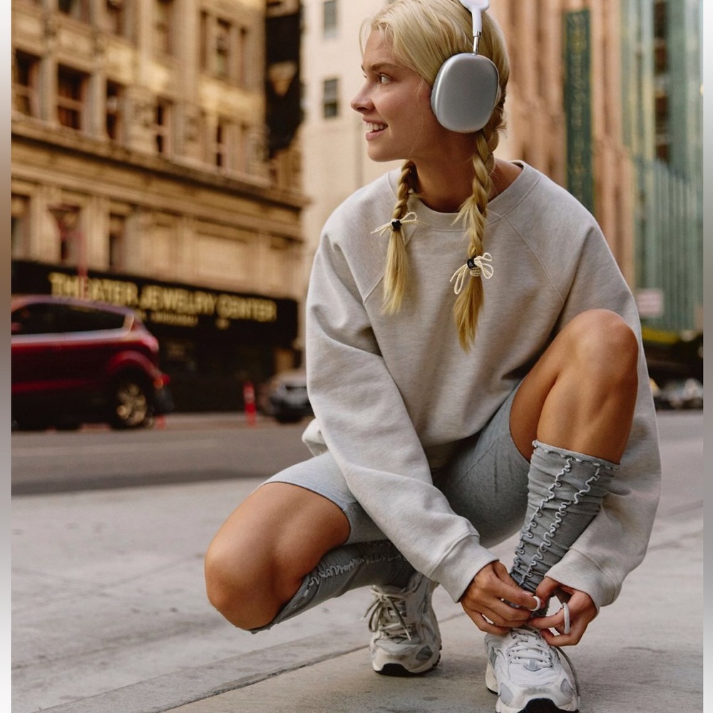 Free People movement for the win sweatshirt sweater oatmeal cream Heather - Picture 5 of 5